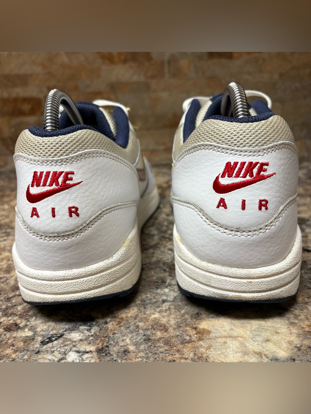 Nike Air Max 1 Essential USA Olympics White Metallic Gold Mid Navy Size 9.5 - Picture 5 of 9